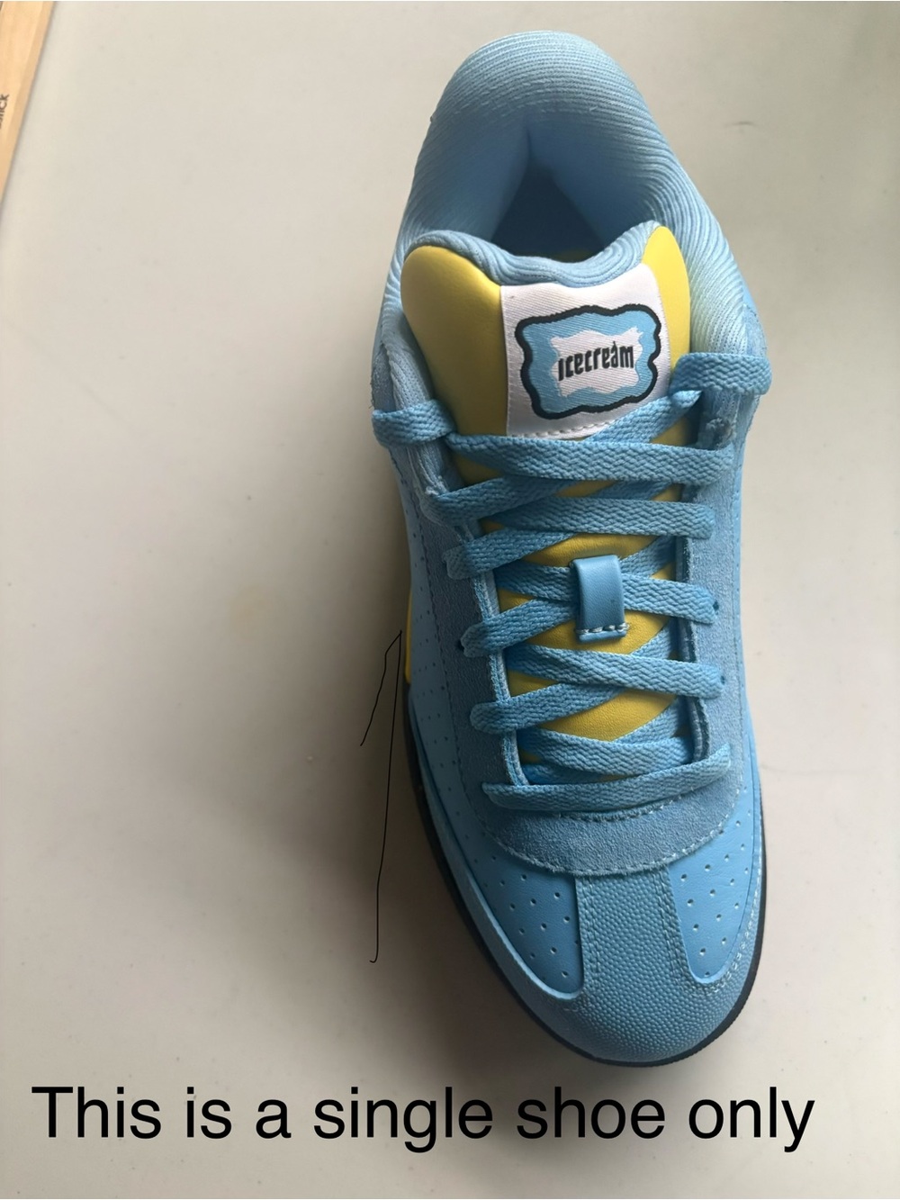 Reebok x ICECREAM Sneaker Blue Yellow Men’s Size 6 Single Shoe Replacement